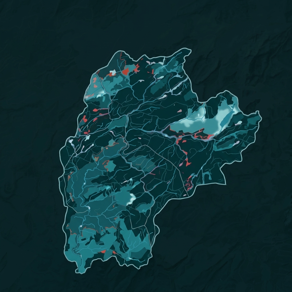 Carte de caractérisation d'un bassin versant de la Matapédia avec données hydrologiques et zones sensibles géoréférencées